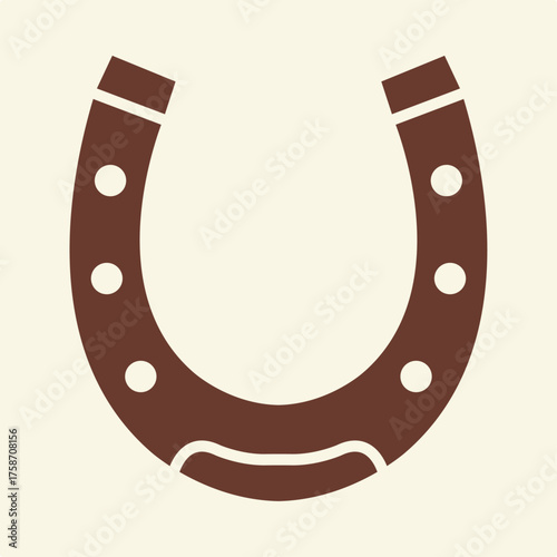 Horseshoe trendy attractive design useful brown creative vector Illustration art colorful background