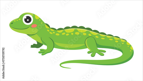 adorable cartoon newt with spotted skin vector art isolated on white background