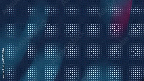 Hi Tech Motion Graphic Background, Blue And Red Flickering White Dots On Blue Dark Background