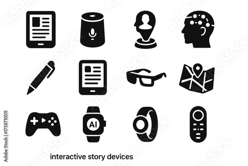 Icons immersive vector device ai holographic controller augmented cinematic smart icon futuristic