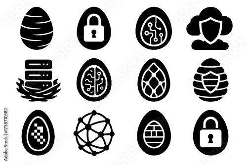 Digital ai information bubble container pod nest cocoon data chrysalis icon icons