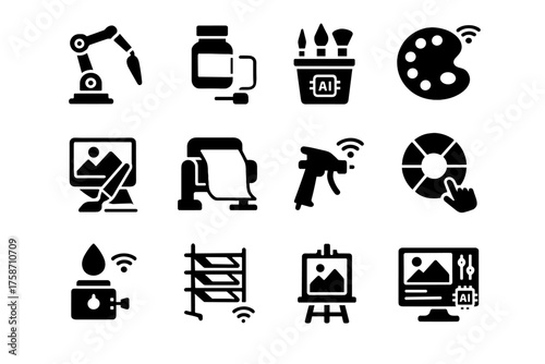 Devices brush icon palette ai painting paint interactive studio smart drying sensor