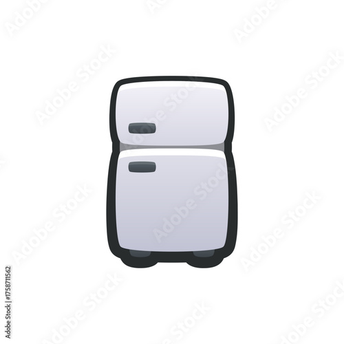 Isolated flat 3d Refrigerator icon for game, interface, sticker, app. The sign in a cartoon style for match 3, arcade, rpg. The Appliance sprite for craft element in hyper casual mobile game.