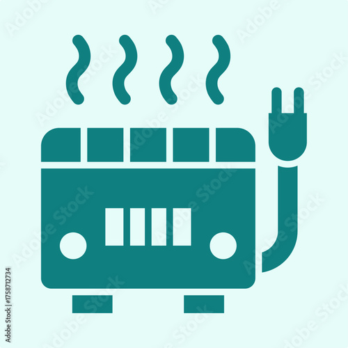 Convection Heater trendy beautiful amazing design useful green creative vector Illustration art colorful background