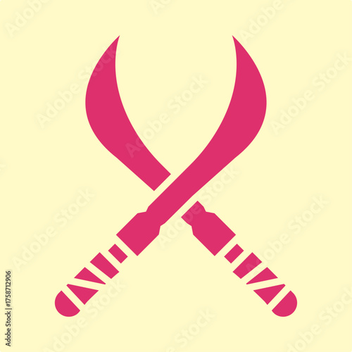 Melee Weapon trendy beautiful amazing design useful pink creative vector Illustration art colorful background