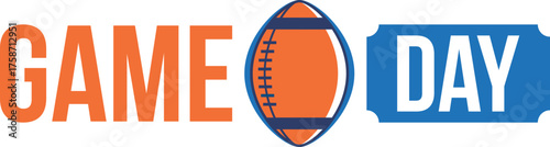 Game Day. American football playoff. Super Party in United States. Final game of regular season. Professional team championship. Ball for american football. Sport poster. Vector illustration