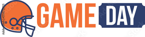 Game Day. American football playoff. Super Party in United States. Final game of regular season. Professional team championship. Ball for american football. Sport poster. Vector illustration