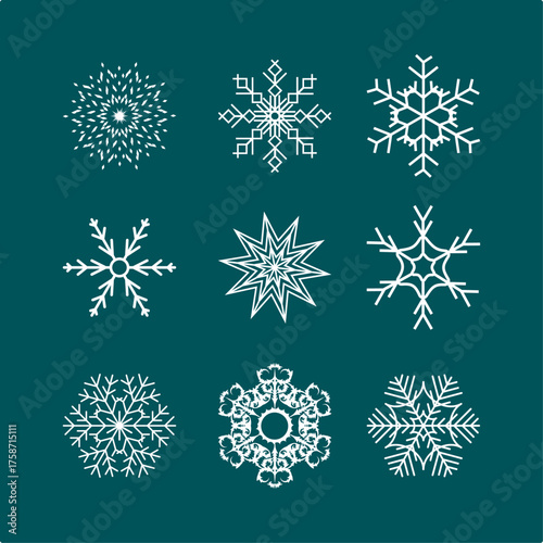 Snowflakes trendy gorgeous amazing design useful vector Illustration colorful background