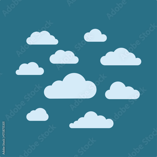 Clouds collection trendy gorgeous amazing design useful vector Illustration colorful background