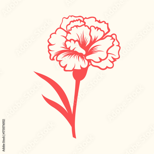 Carnation flower trendy attractive amazing design useful vector Illustration colorful background