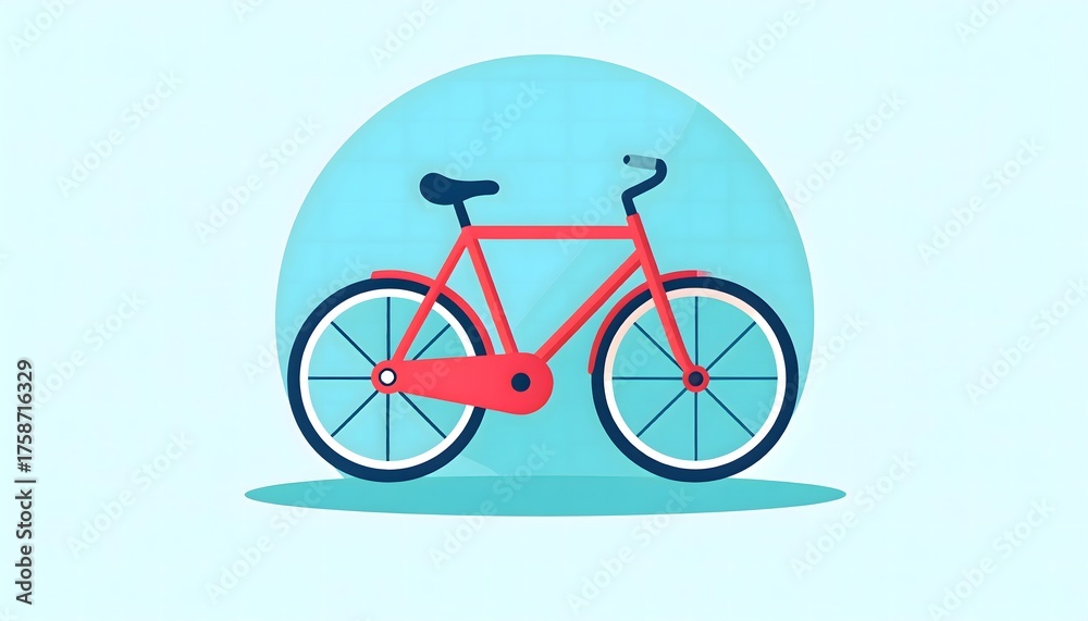 Fototapeta premium Minimalist bicycle logo, flat vector design, sporty and modern look