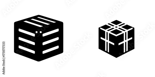 Unique black and white cube designs showcasing modern geometric patterns and shapes in a minimalist style