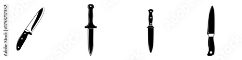 Various knife designs displayed on a simple background highlighting their shapes and features for culinary enthusiasts