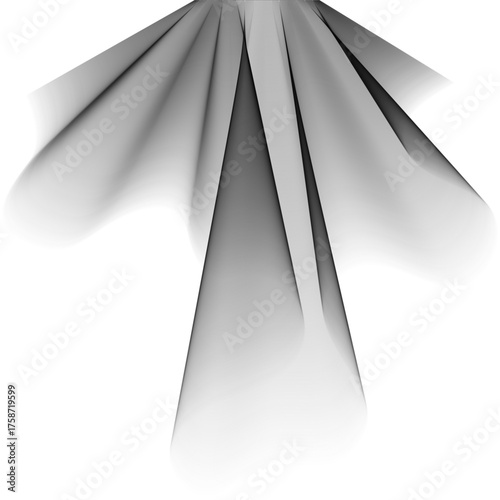 Abstract shape with artistic, fluid lines, enhanced by gradient shadowing and smooth tonal shifts.