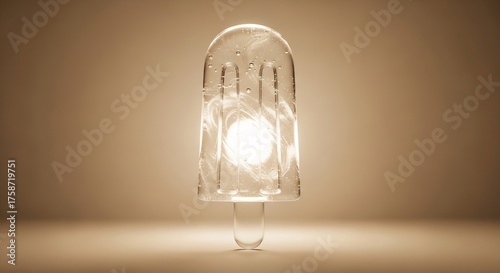 Illuminated LED Light Bulb on a Neutral Background.