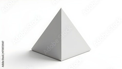 3D Pyramid Shape Isolated on White Background