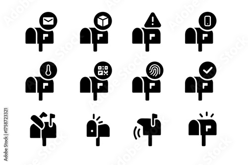 Security vector triggered voice qr icon light alert confirmation notification mailbox smart