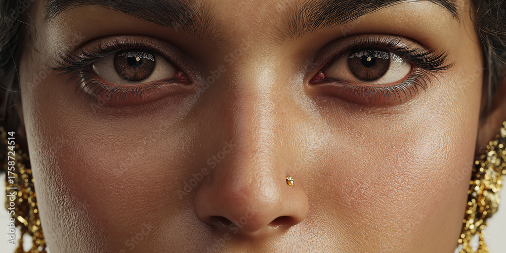 Naklejka premium Close up of a Young Woman with Beautiful Eyes