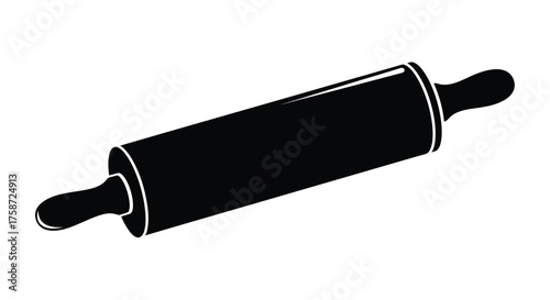 Simple black and white illustration of a classic rolling pin design