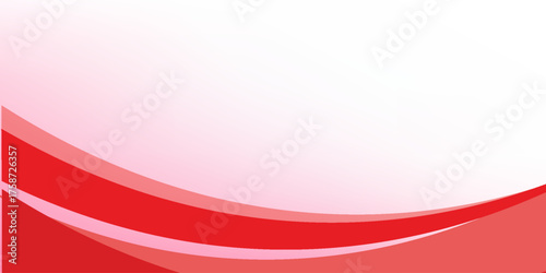 Abstract red and white curved wave background with clean modern design. Vector Illustration