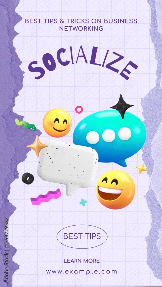Naklejka premium Socializing tips Instagram story template