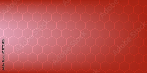Geometric red abstract background with hexagons.
