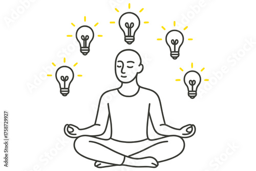 Mindful meditation with enlightening ideas: a linear art of inner peace and creativity