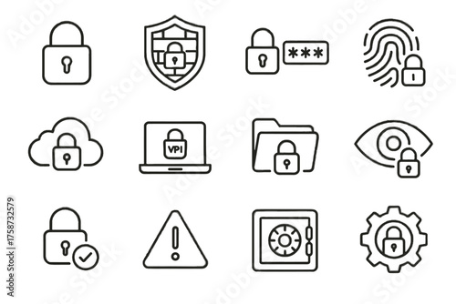 Padlock folder vector firewall secure lock icons vault workspace icon encrypted symbol