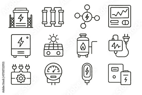 Hub icons indicator energy management controller grid smart array vector meter icon