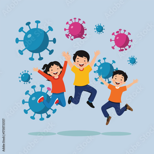 Polio awareness poster vector, immunization campaign, pediatric health, global protection, flat vector icons, children and vaccines, prevention infographic, hope and safety design