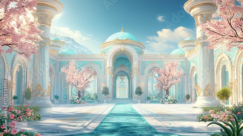 Dreamy Palace Garden Scene