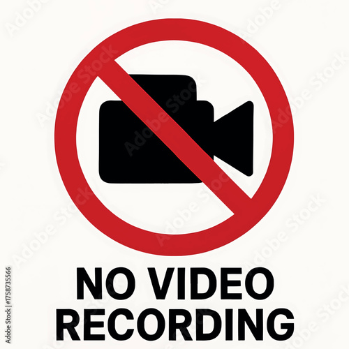 No video recording sign symbol prohibition camera icon