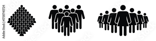 Group of people vector icon set. Team work icons. Crowd icon set. Group of people icon vector illustration