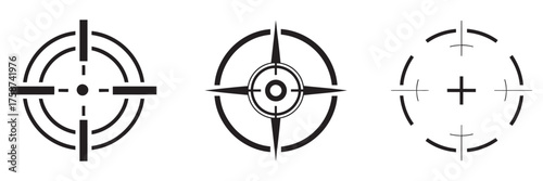 Target Aiming Symbols Set Precision, Focus, and Accuracy Icons