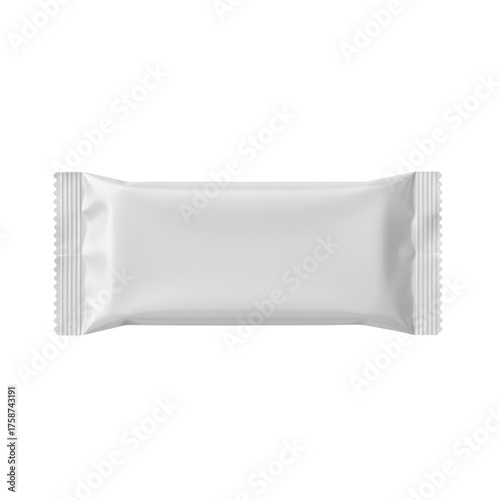 Bilde på lerret Blank white plastic foil candy or granola bar wrapper mockup
