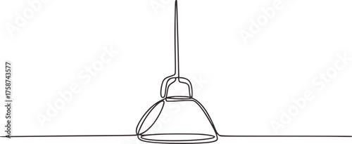 Minimalist line drawing of a hanging pendant lamp hanging lamp interior lighting