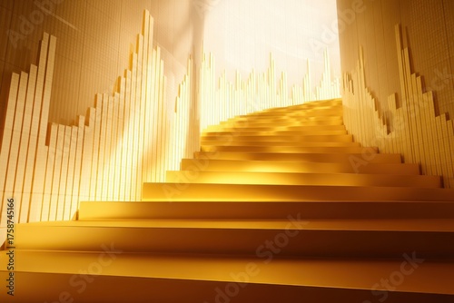 Golden staircase bathed in ...