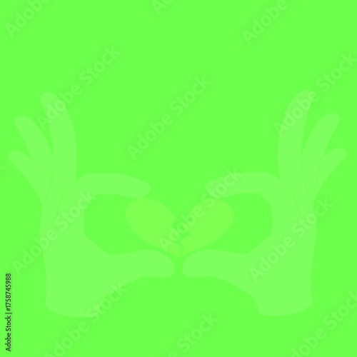 animation symbol of heartache with hands gesture on green screen background
