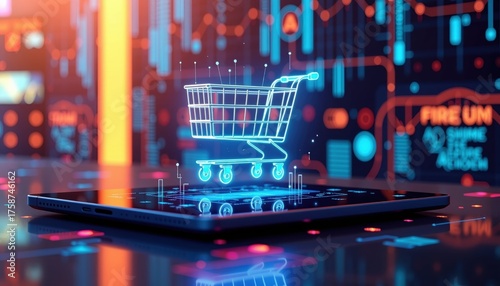 Innovative Virtual Shopping Experience Digital Environment Interactive Technology Futuristic Design