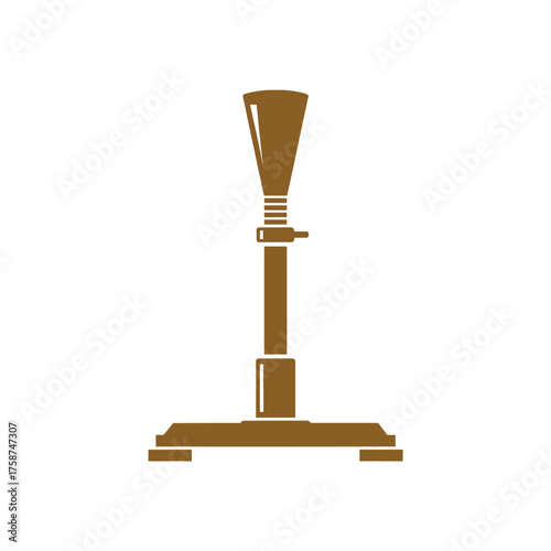 Brown stylized baseball bat holder stand with adjustable height vector