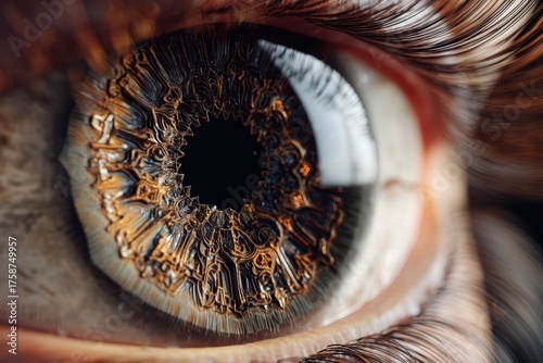 Extreme close-up of a human...