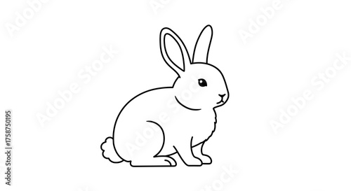 Adorable rabbit line art for kids' coloring pages and easter crafts