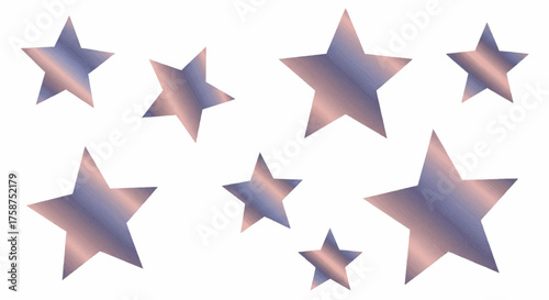 A dazzling collection of shimmering, gradient-filled stars scattered across a white background, evoking a sense of wonder and celebration