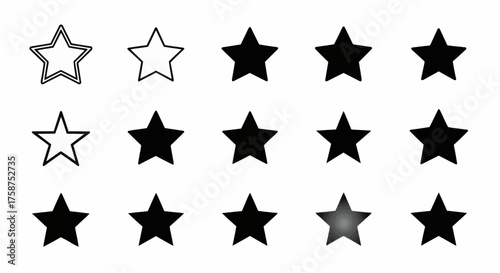 Collection of Star Shapes and Silhouettes for Design and Review Elements