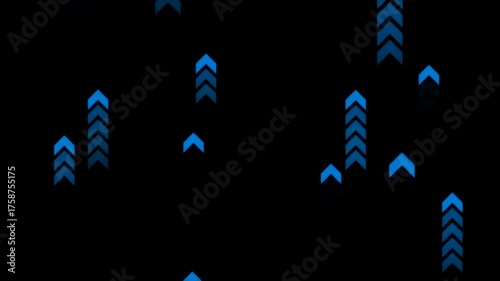 animated blue arrow up, business growth and productivity concept, animation video footage on alpha channel(transparent) background.