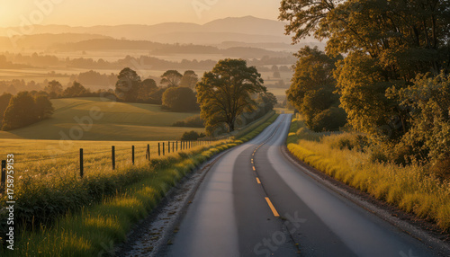 sunset over the road,Chasing the Sun,

Where the Horizon Burns,

Golden Mile,

Endless West

Highway to Dusk

Painted Skies Ahead,

Twilight Route,
