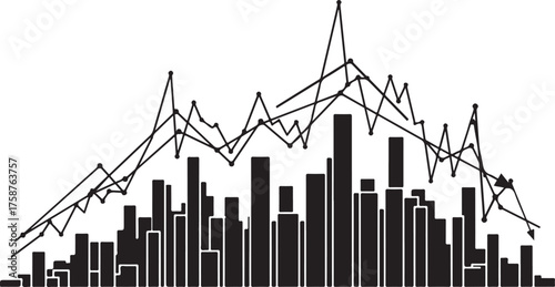 Stock market analysis with charts and indicators showing trends and volatility for investment decisions