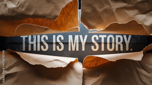 Torn paper reveals this is my story text