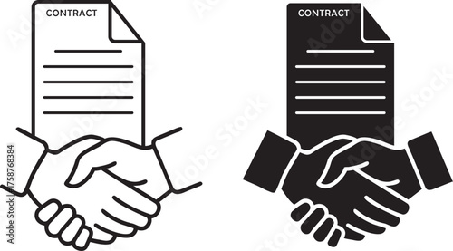Handshake vector format isolated on white background, editable agreement icon. simple design in solid color style.