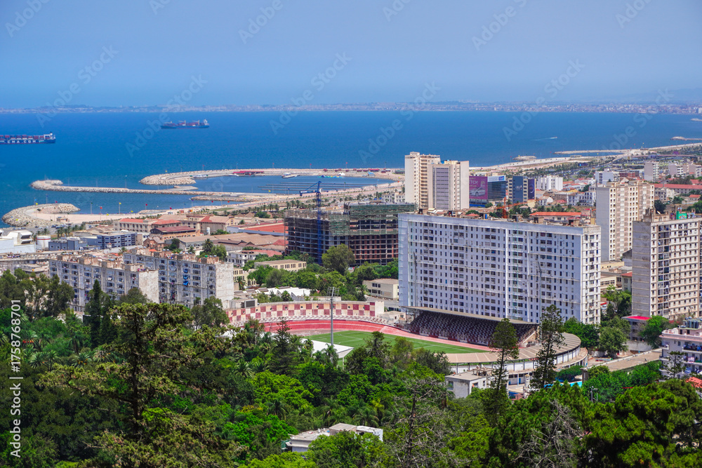 Obraz premium Algeria, Alger, mediterranean sea, africa, north africa, algiers, aerial africa, algeria capital, algerian, african village, algeria tourism, aerial, arab, road, arabic, morning, African.